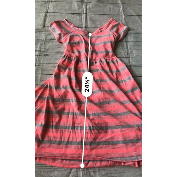 Code Bleu Girl’s Pink Gray Striped Dress Kid’s Youth Size Large - Picture 7 of 9